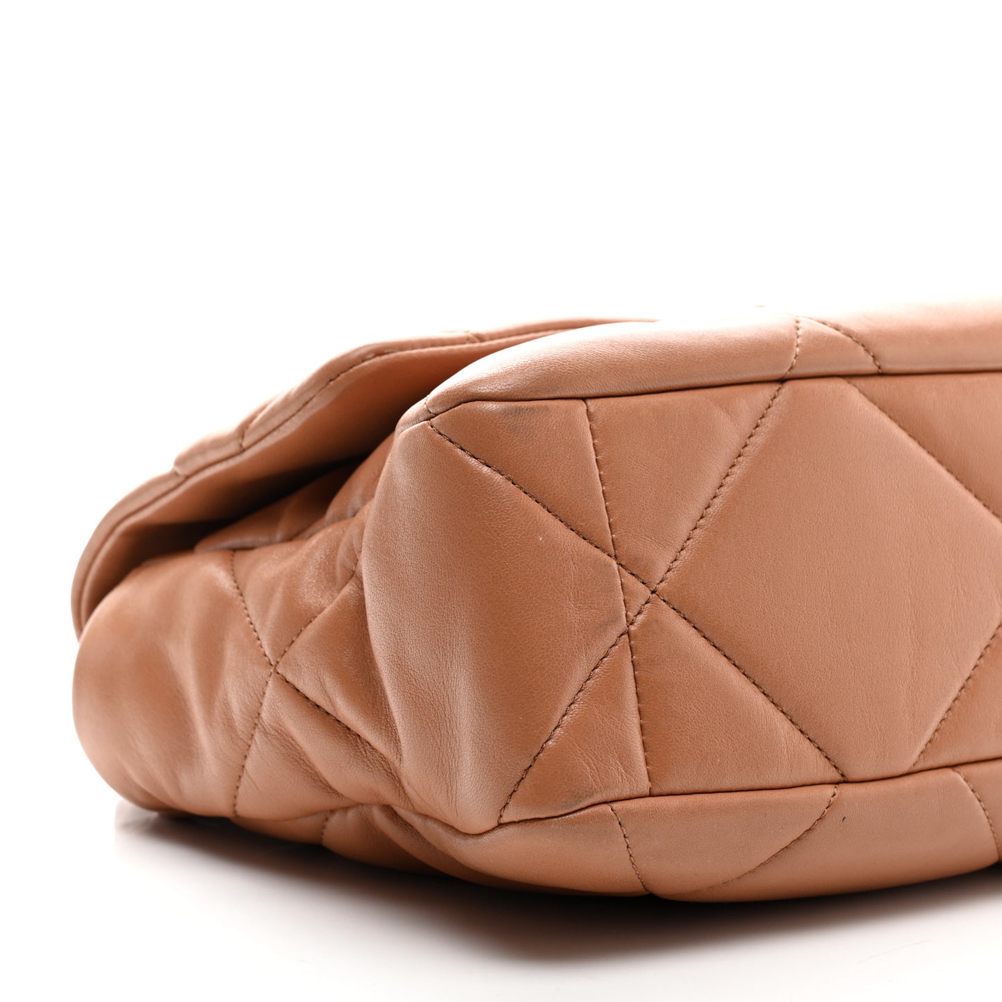 Lambskin Quilted Large Chanel 19 Flap Brown