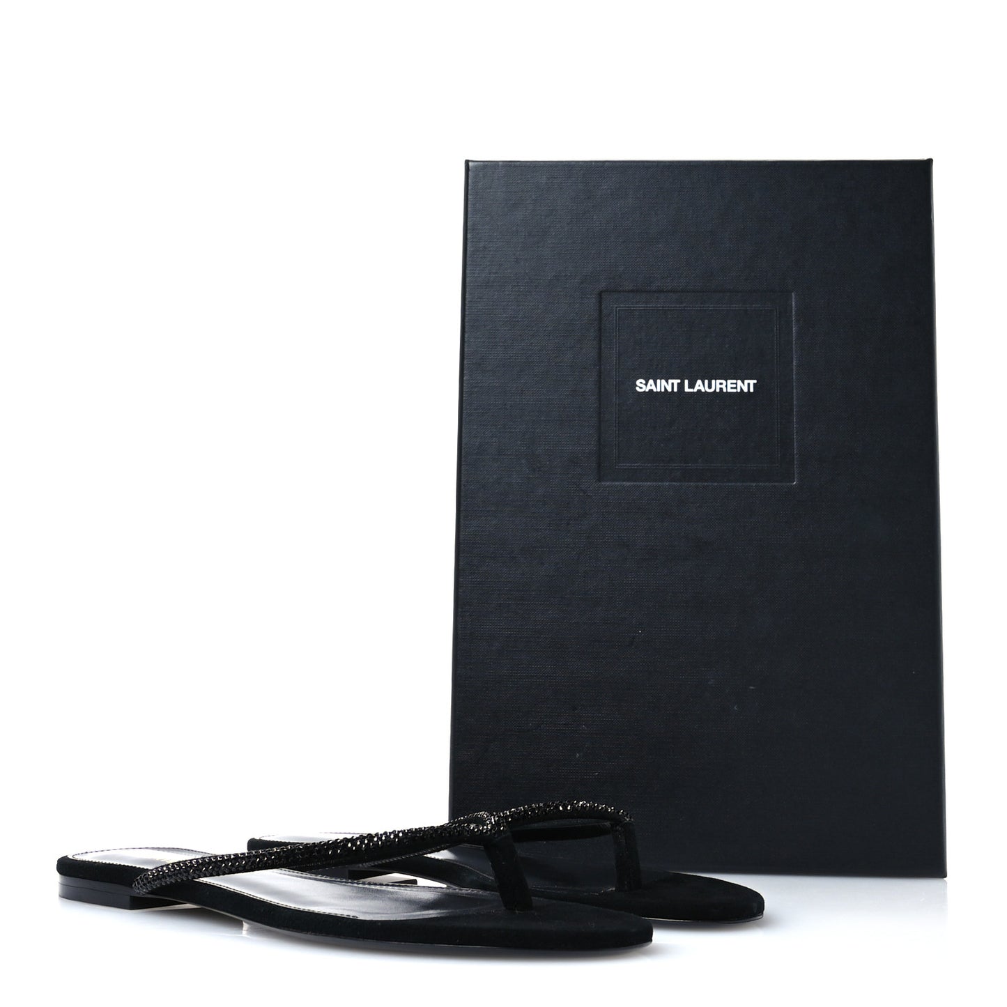 Kid Suede Strass Crystal Embellished Joni 05 Flat Sandals 37 Black