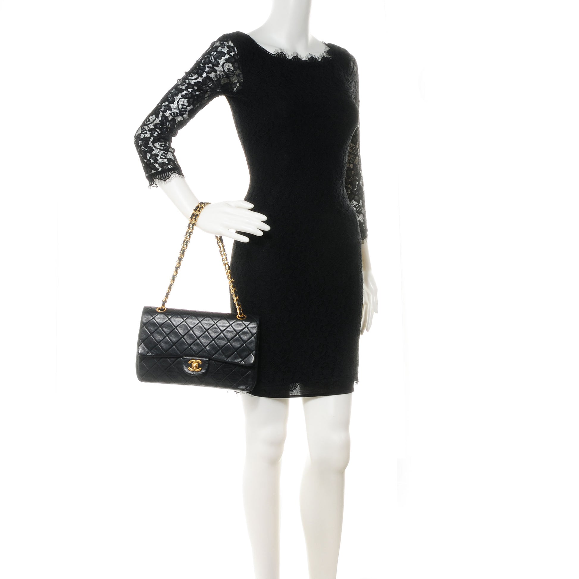 Chanel Lambskin Medium Double Flap Black 2 of 8
