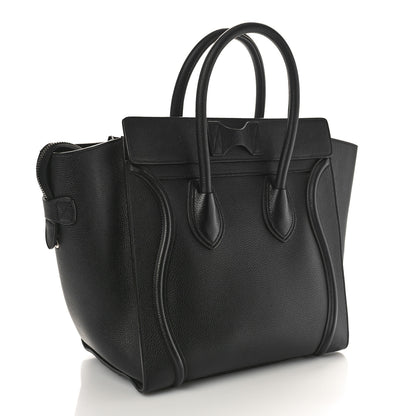 Celine Drummed Calfskin Mini Luggage Black 3 of 8