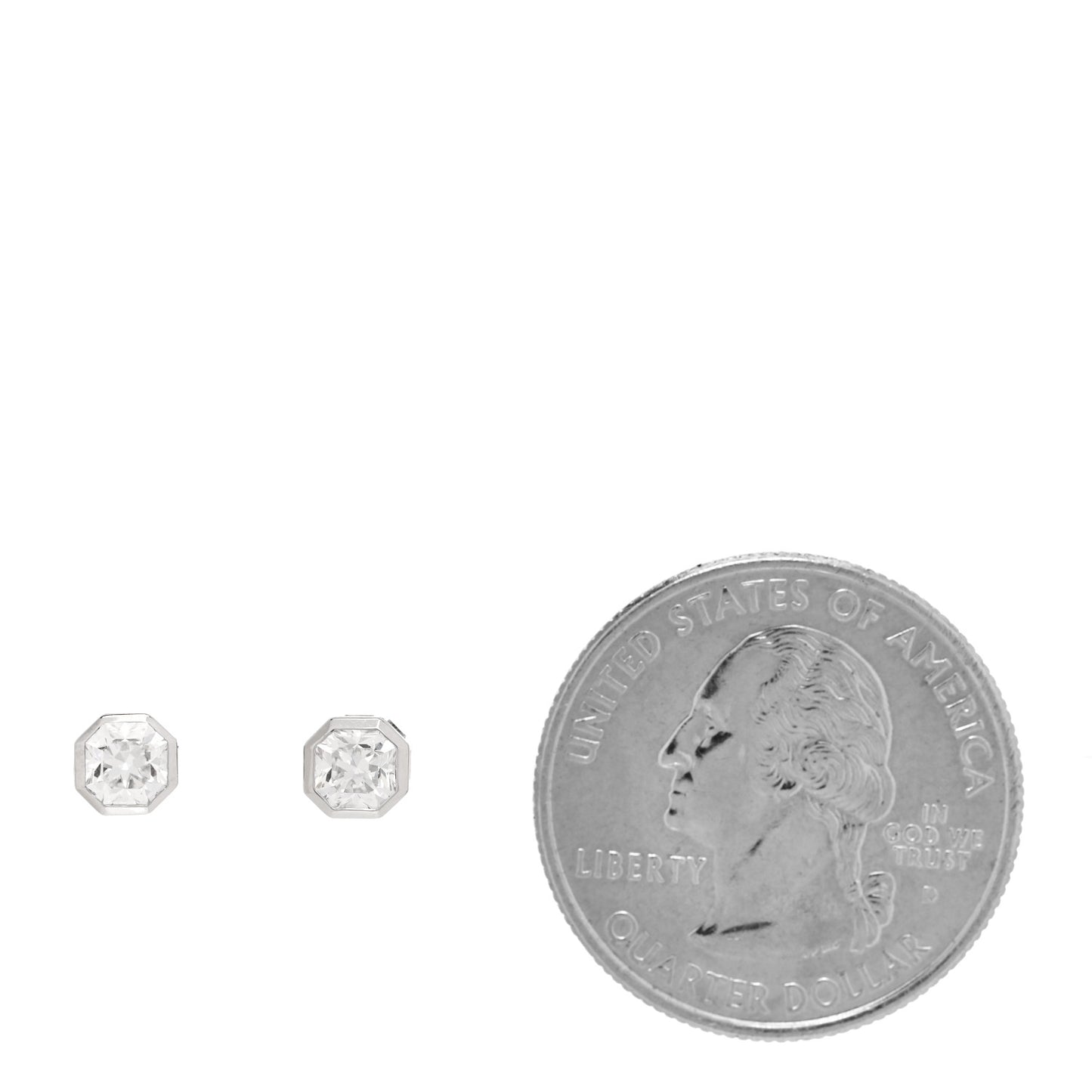Platinum Diamond .90ct Lucida Bezel Solitaire Earrings