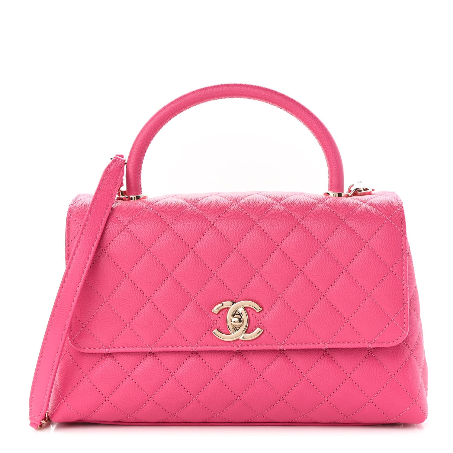 Chanel Caviar Quilted Small Coco Handle Flap Pink 1 of 9
