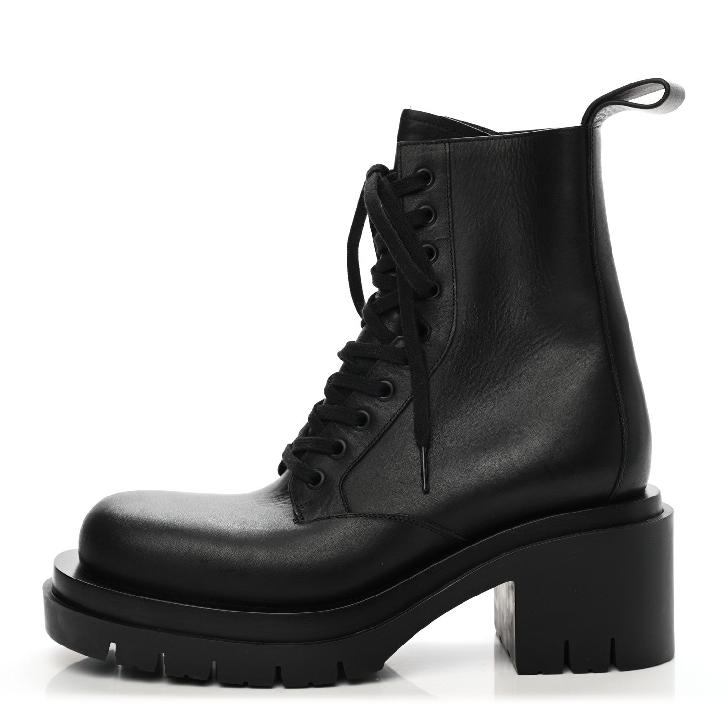Bottega Veneta Calfskin The Lug Lace Up 30/70mm Ankle Boots 38 Black 1 of 8