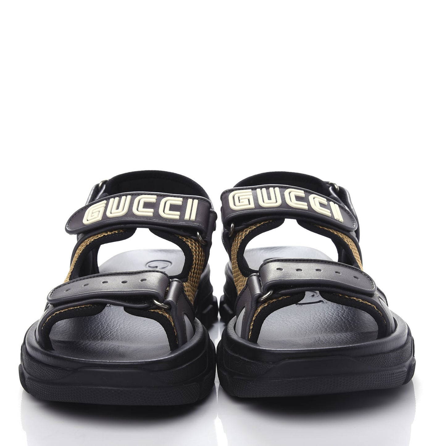 X SEGA Nappa Mesh Mens Aguru Sandals 8 Loess Black