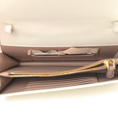 Prada Saffiano Floral Applique Crossbody Talco 4 of 7