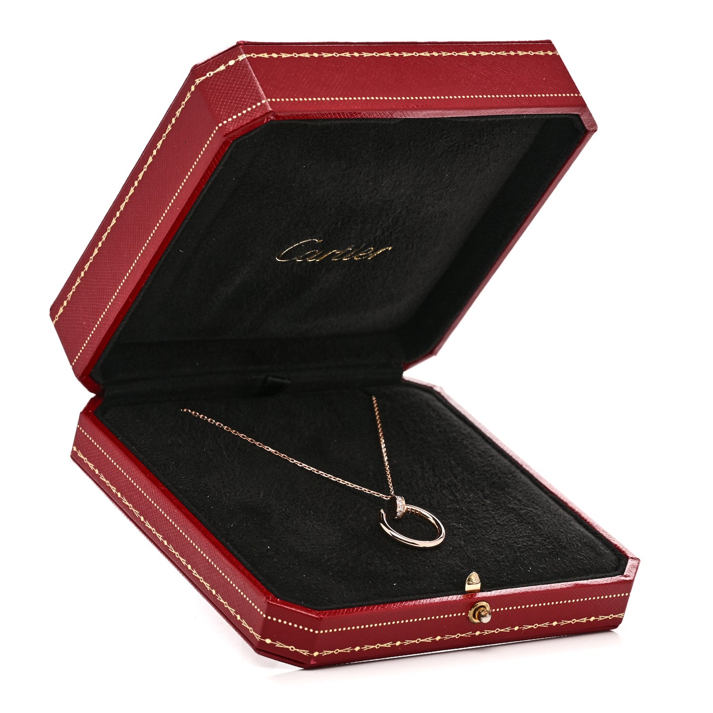 18K Pink Gold Diamond Juste Un Clou Pendant Necklace