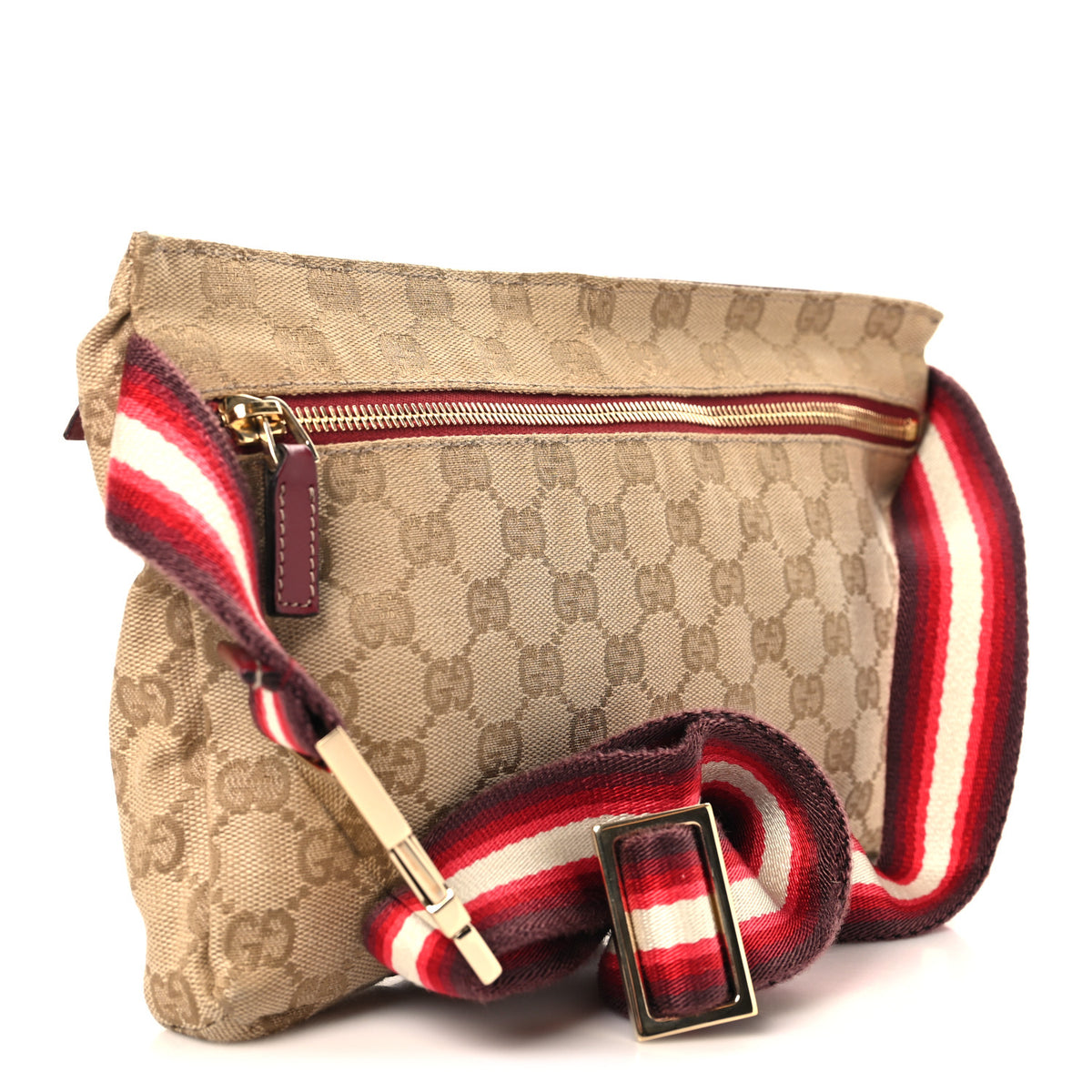 Gucci GG Monogram Double Pocket Belt Bag Red 3 of 13