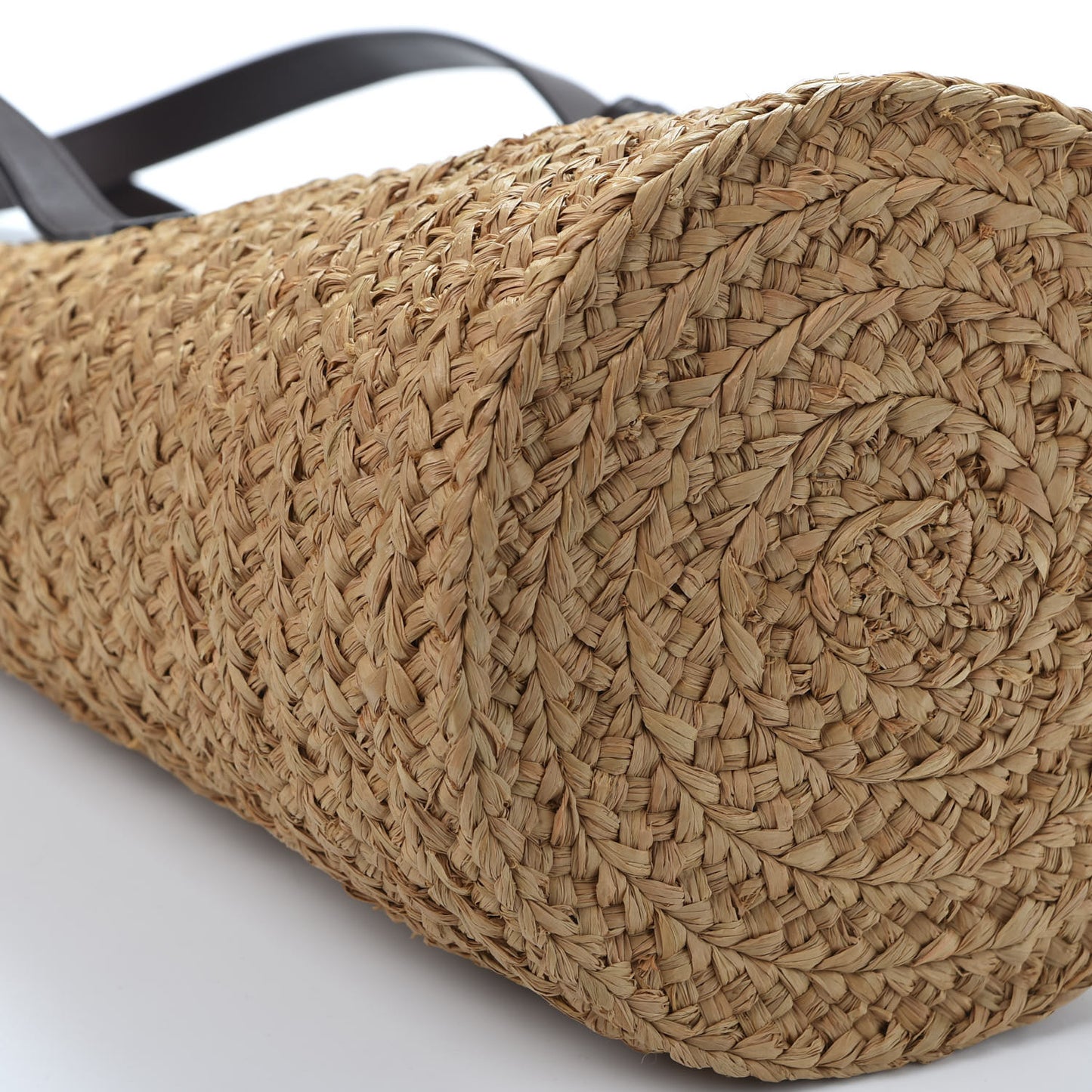 Raffia Calfskin Small Panier Tote Naturale Nut