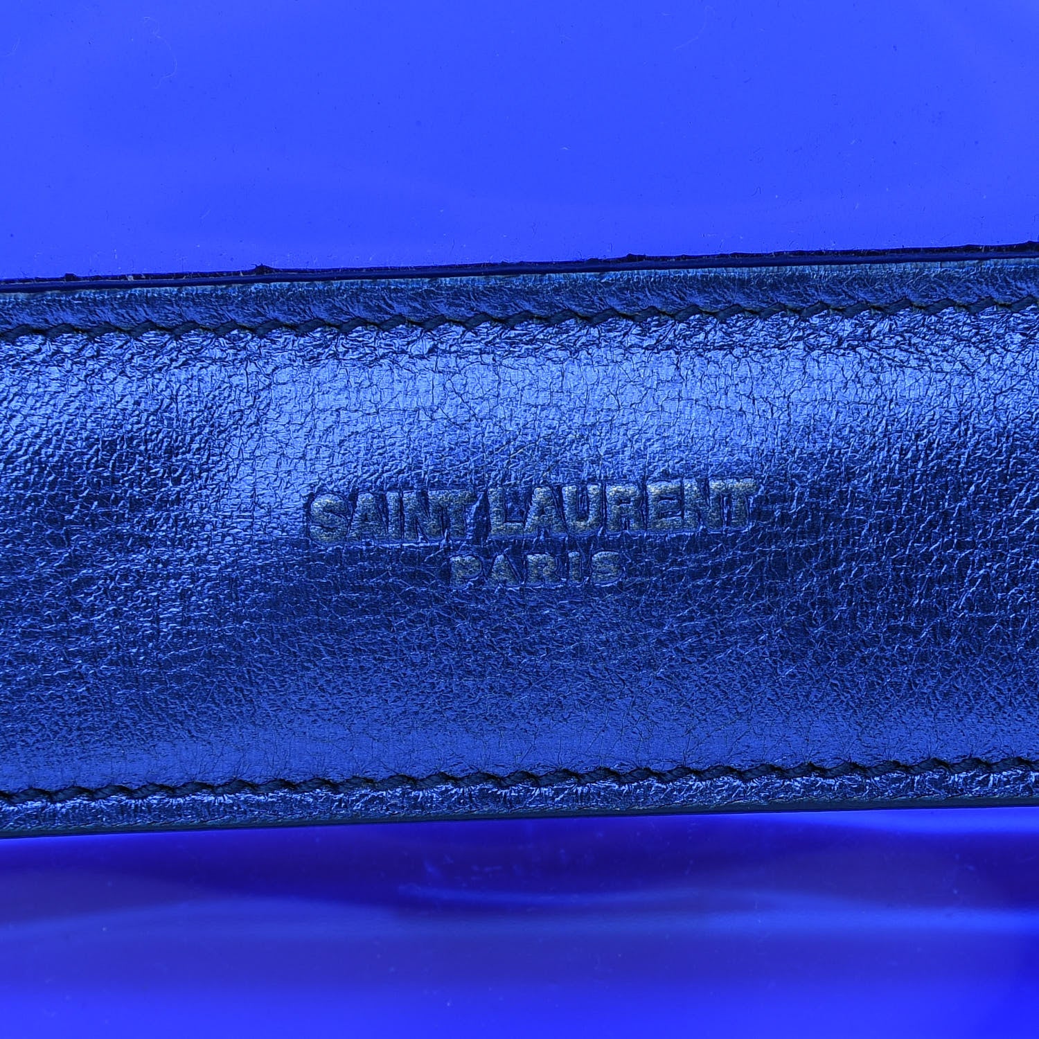 Saint Laurent Calfskin Metallic PVC Mini Betty Blue 6 of 9