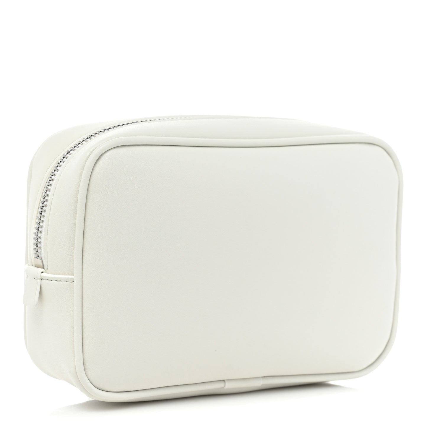 Grained Calfskin Soleil Cosmetic Pouch White