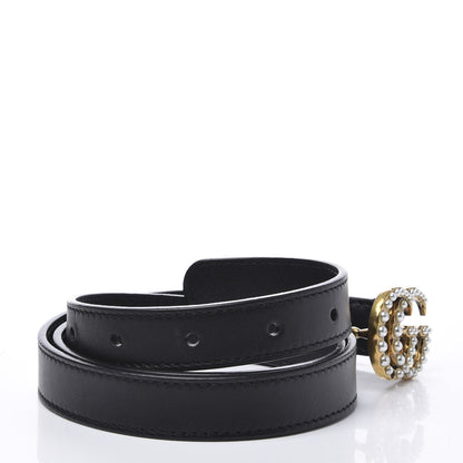 Gucci Calfskin Pearl Double G 20mm Belt 85 34 Black Cream 3 of 6