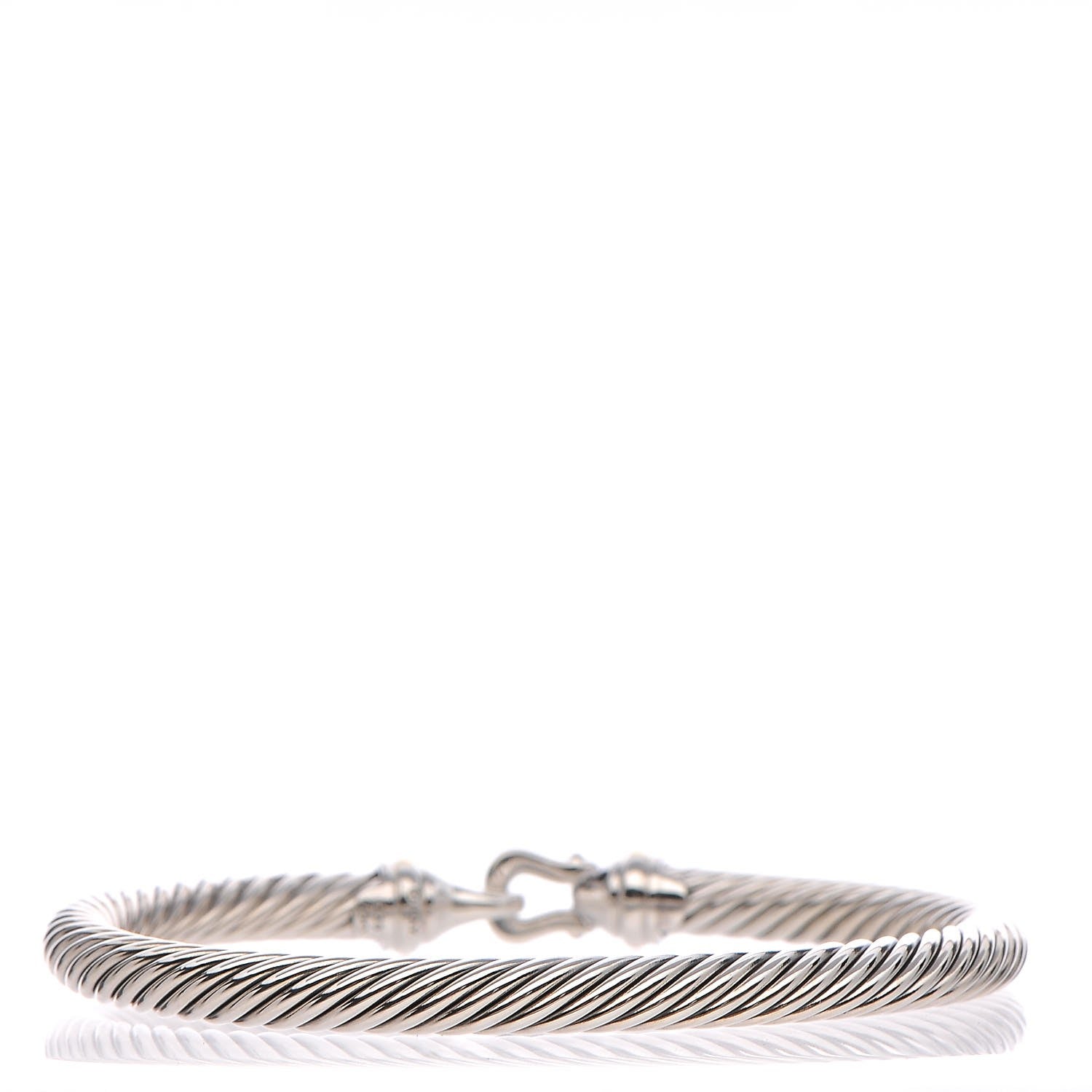 David Yurman Sterling Silver 18K Yellow Gold 5mm Cable Classic Buckle Bracelet 3 of 4