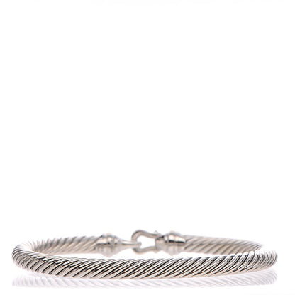 David Yurman Sterling Silver 18K Yellow Gold 5mm Cable Classic Buckle Bracelet 3 of 4