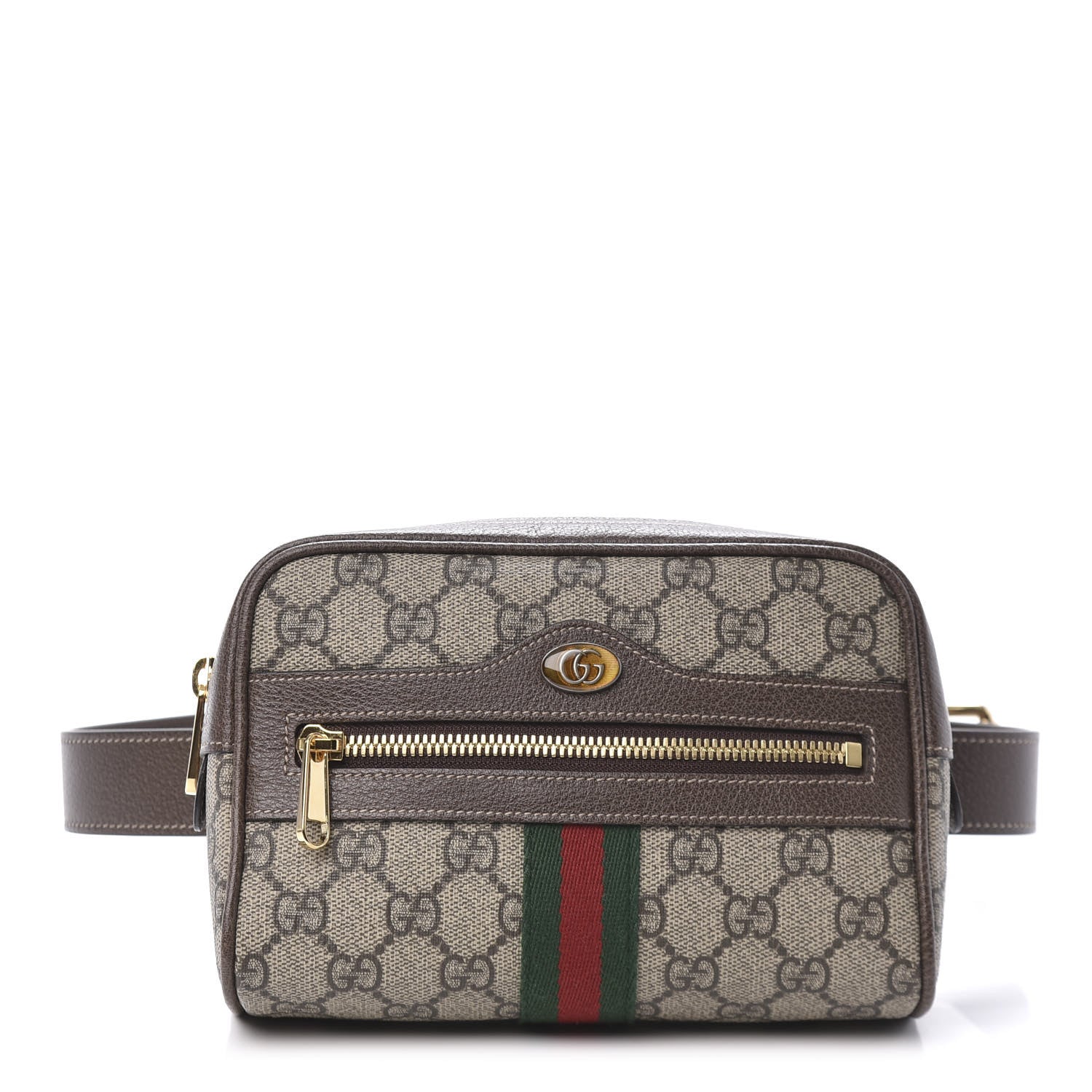 Gucci GG Supreme Monogram Web Small Ophidia Belt Bag 85 34 Dark Brown 1 of 10