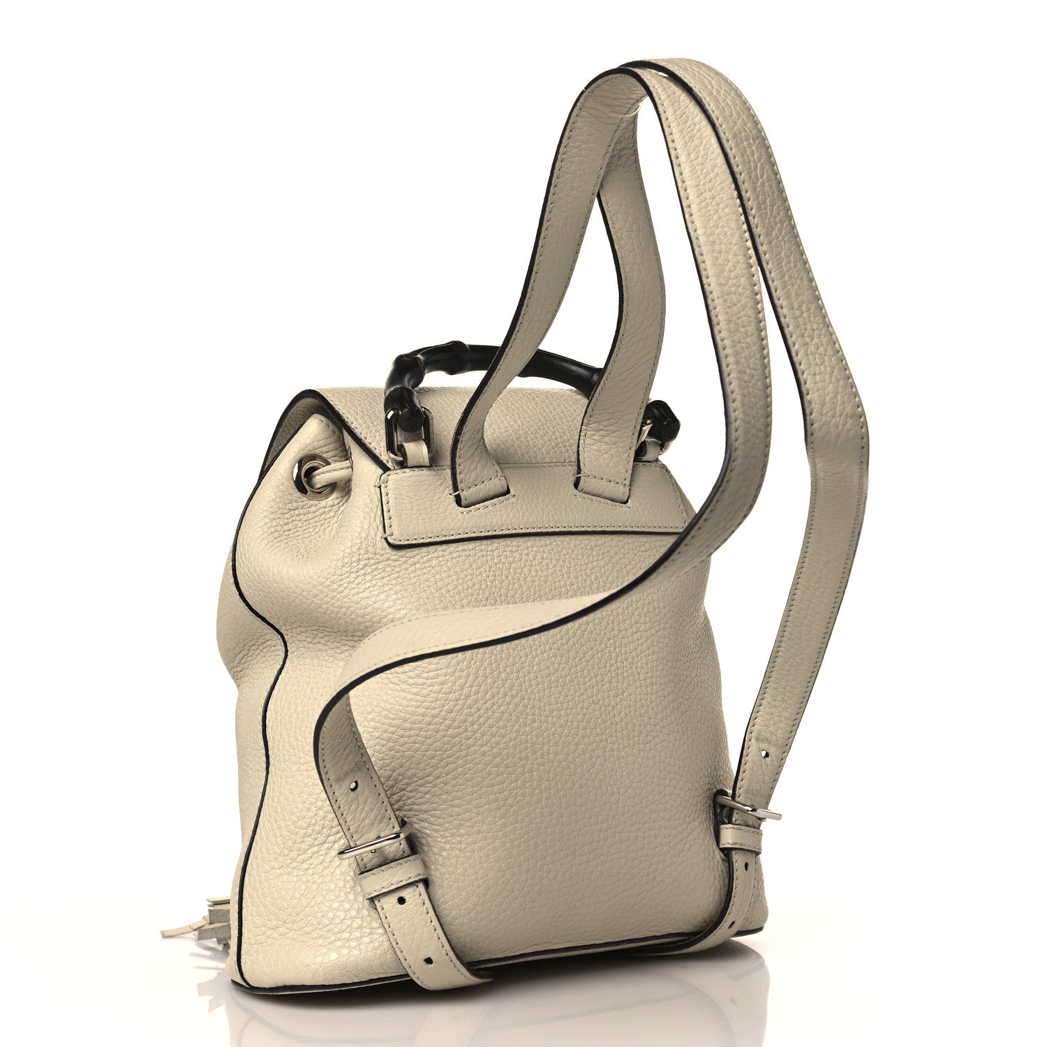 Gucci Cellarius Calfskin Small Bamboo Backpack Mystic White 3 of 10