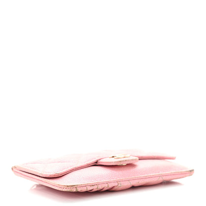 Chanel Iridescent Caviar Quilted Flap Zip Card Holder Pink 4 of 12
