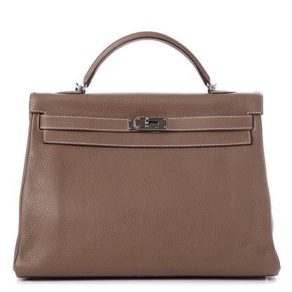 Hermes Taurillon Clemence Retourne Kelly 40 Etoupe 1 of 36