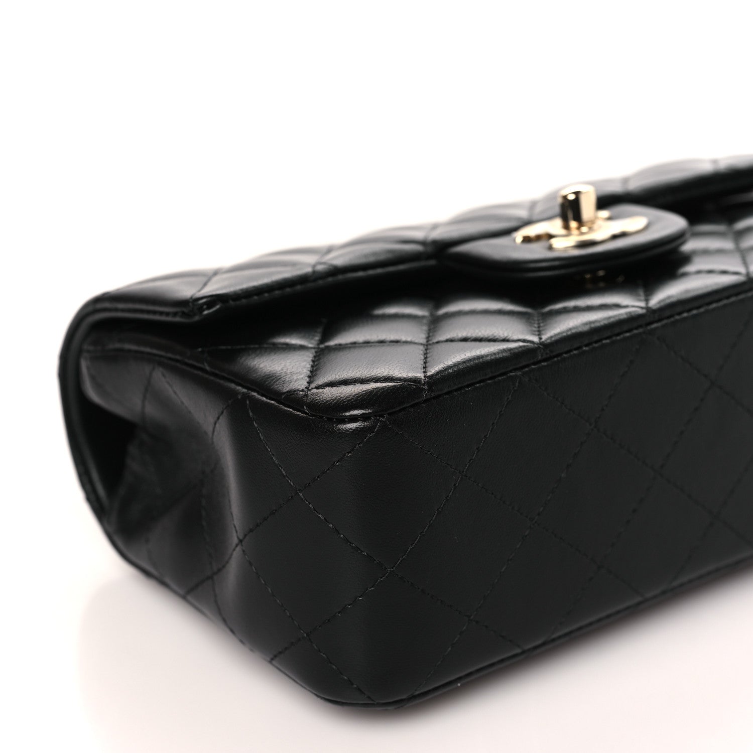 Chanel Lambskin Quilted Mini Top Handle Rectangular Flap Black 8 of 9