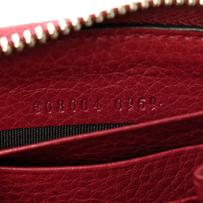 Gucci Pebbled Calfskin Studded Soho Zip Around Wallet Soft Burgundy 7 of 12