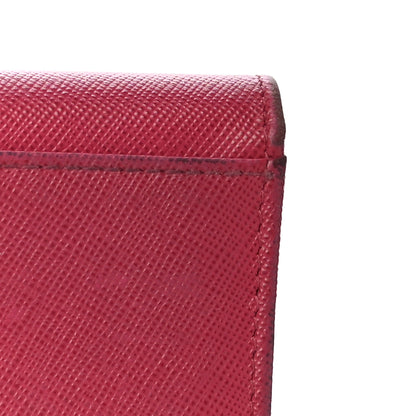 Prada Saffiano Metal Bi-Fold Card Holder Wallet Peonia 18 of 19
