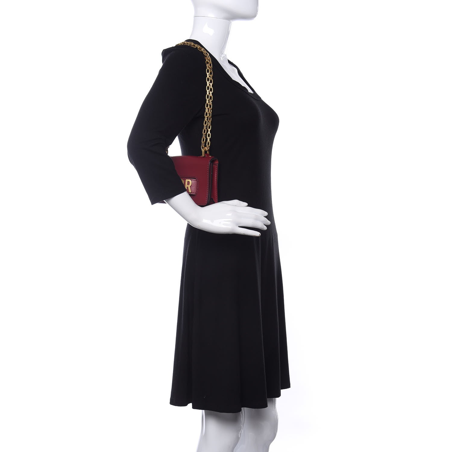 Christian Dior Calfskin Mini J'Adior Chain Flap Bag Red 2 of 8