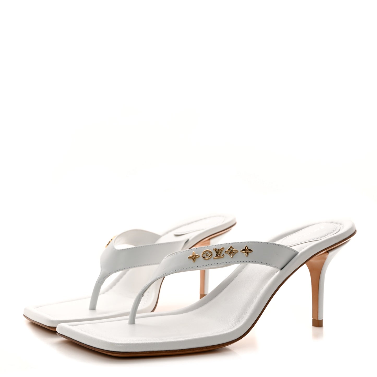 Calfskin Signature Thong Sandal 37.5 White
