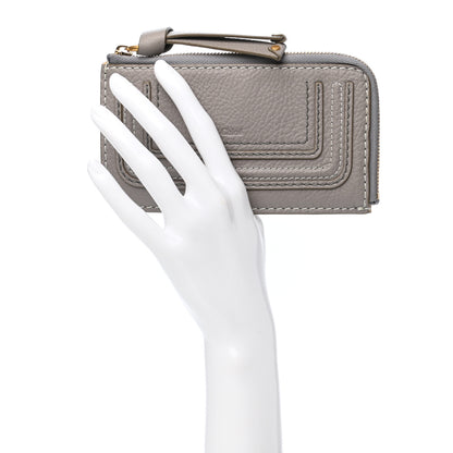 Chloe Grained Calfskin Medium Marcie Zip Card Holder Cashmere Grey 2 of 7