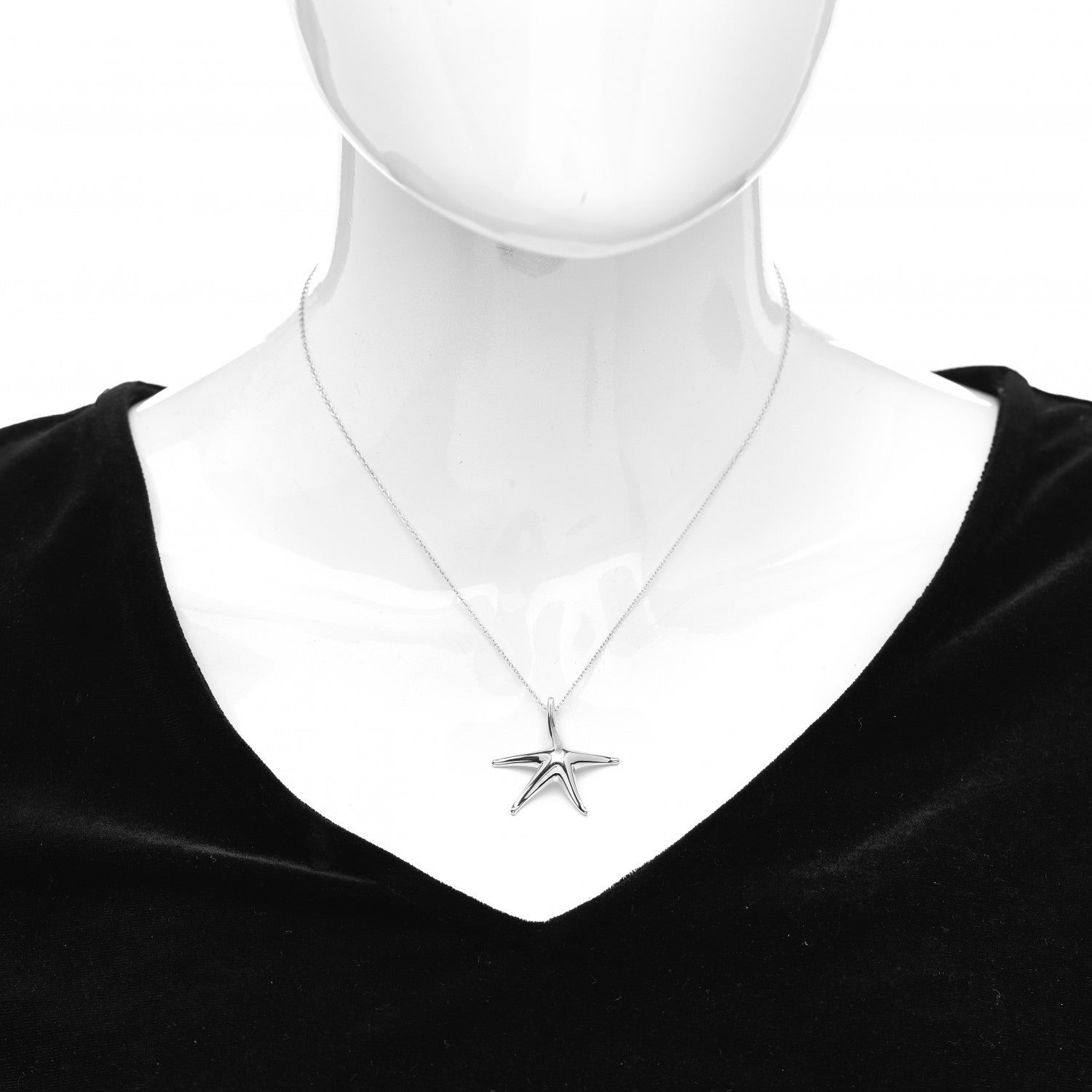 Tiffany Sterling Silver 28mm Elsa Peretti Starfish Pendant Necklace 3 of 4