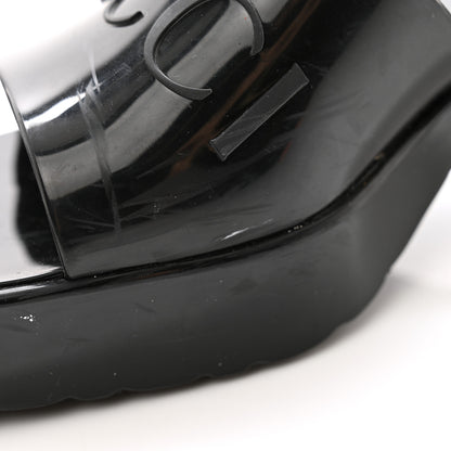 Gucci Rubber Gucci Logo Womens Platform 20/60mm Slide Sandals 38 Black 9 of 13