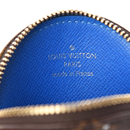 Louis Vuitton Monogram 2019 Christmas Animation Round Coin Purse Blue 5 of 6