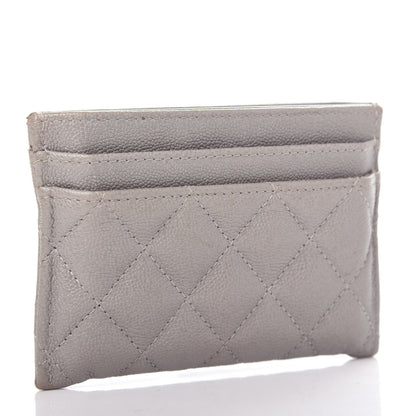 Chanel Caviar Quilted Boy Card Holder Grey 3 of 8