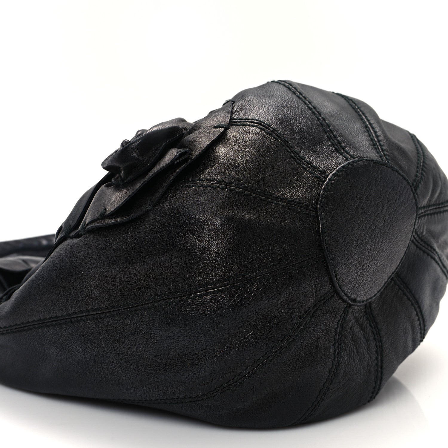 Valentino Garavani Nappa Rosette Bucket Bag Black 8 of 11