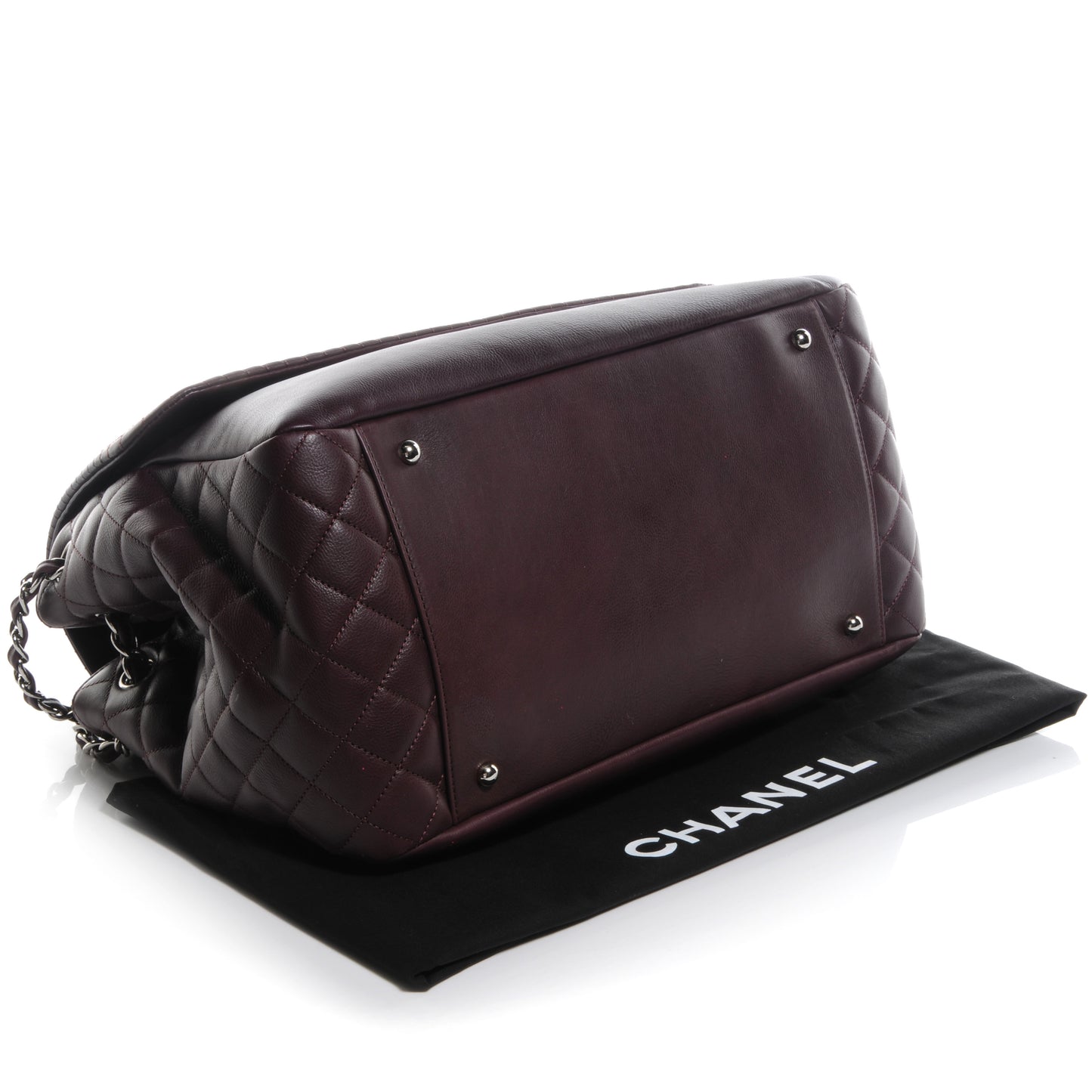 Calfskin Coco Bengal Accordion Flap Plum