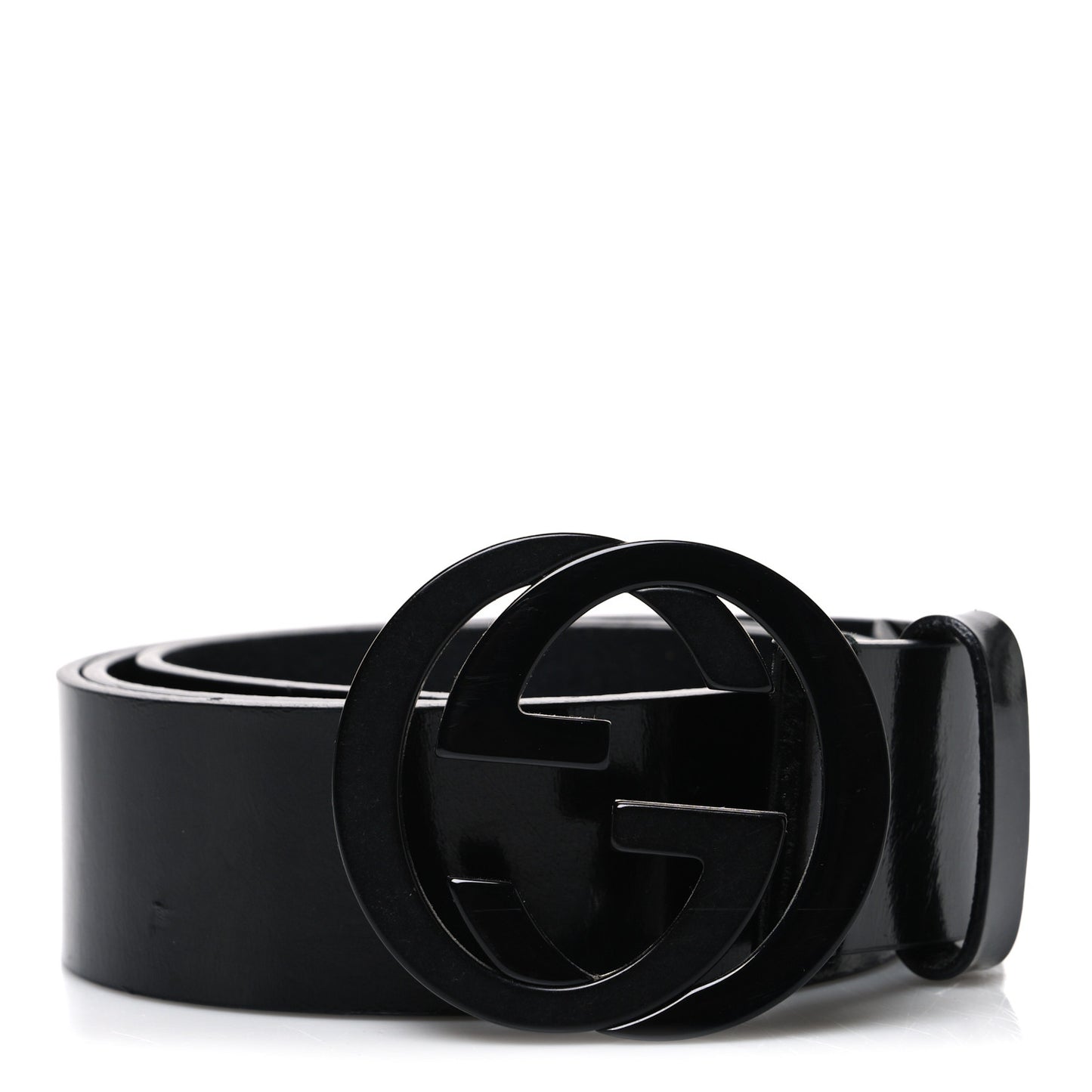 Patent Calfskin Interlocking G Belt 90 36 Black