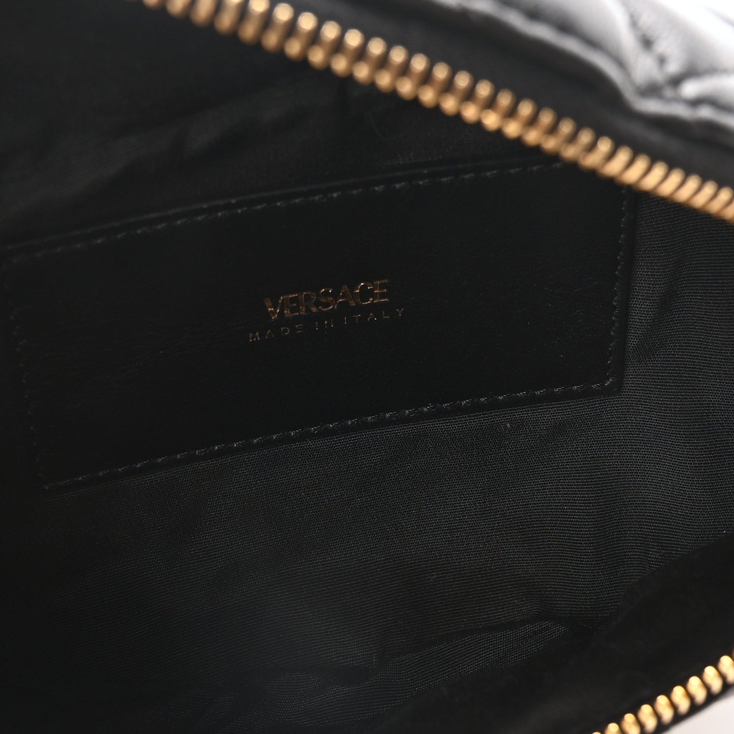 Nappa Quilted Medusa Belt Bag Black