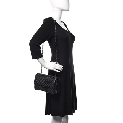 Chanel Aged Calfskin Chevron Quilted 2.55 Reissue 225 Flap So Black 2 of 11