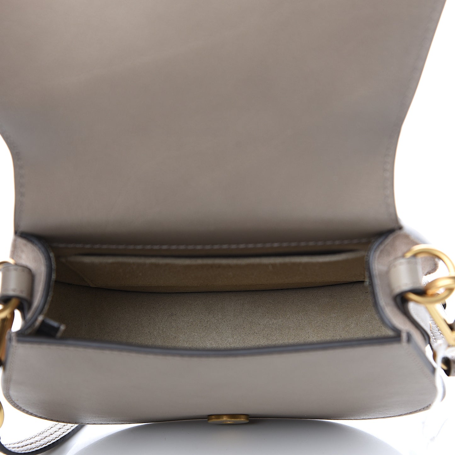 Calfskin Suede Small Nile Bracelet Bag Motty Grey