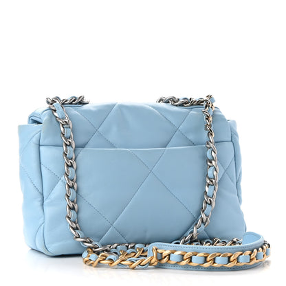 Chanel Lambskin Quilted Medium Chanel 19 Flap Light Blue 3 of 10