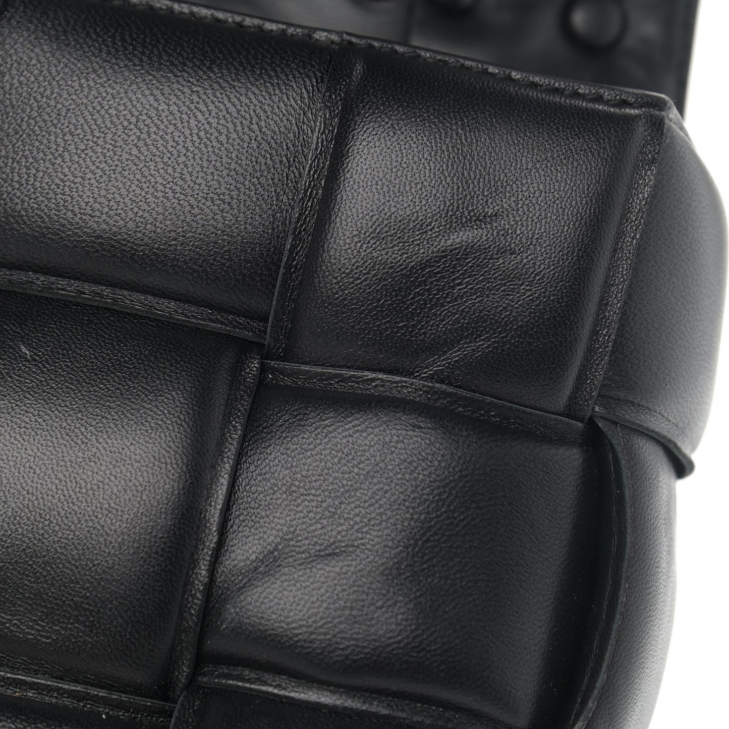 Lambskin Maxi Intreccio Padded Chain Cassette Crossbody Bag Black