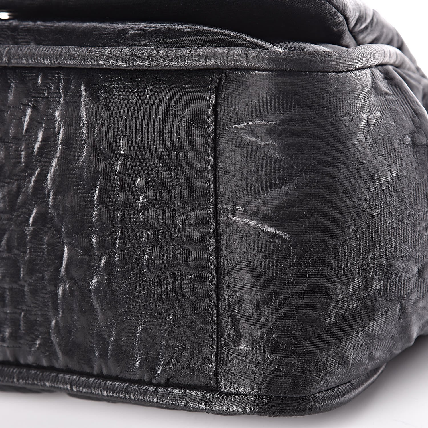 Chanel Crinkled Coated Canvas Quilted Flap Black 10 of 10
