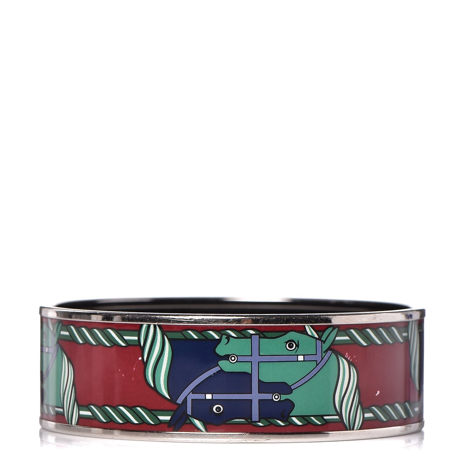 Hermes Enamel Printed Wide Quadrige Bracelet 75 1 of 6