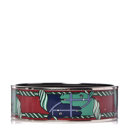 Hermes Enamel Printed Wide Quadrige Bracelet 75 1 of 6