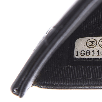 Chanel Patent Striped Quilted Large Flap Wallet Black 8 of 9