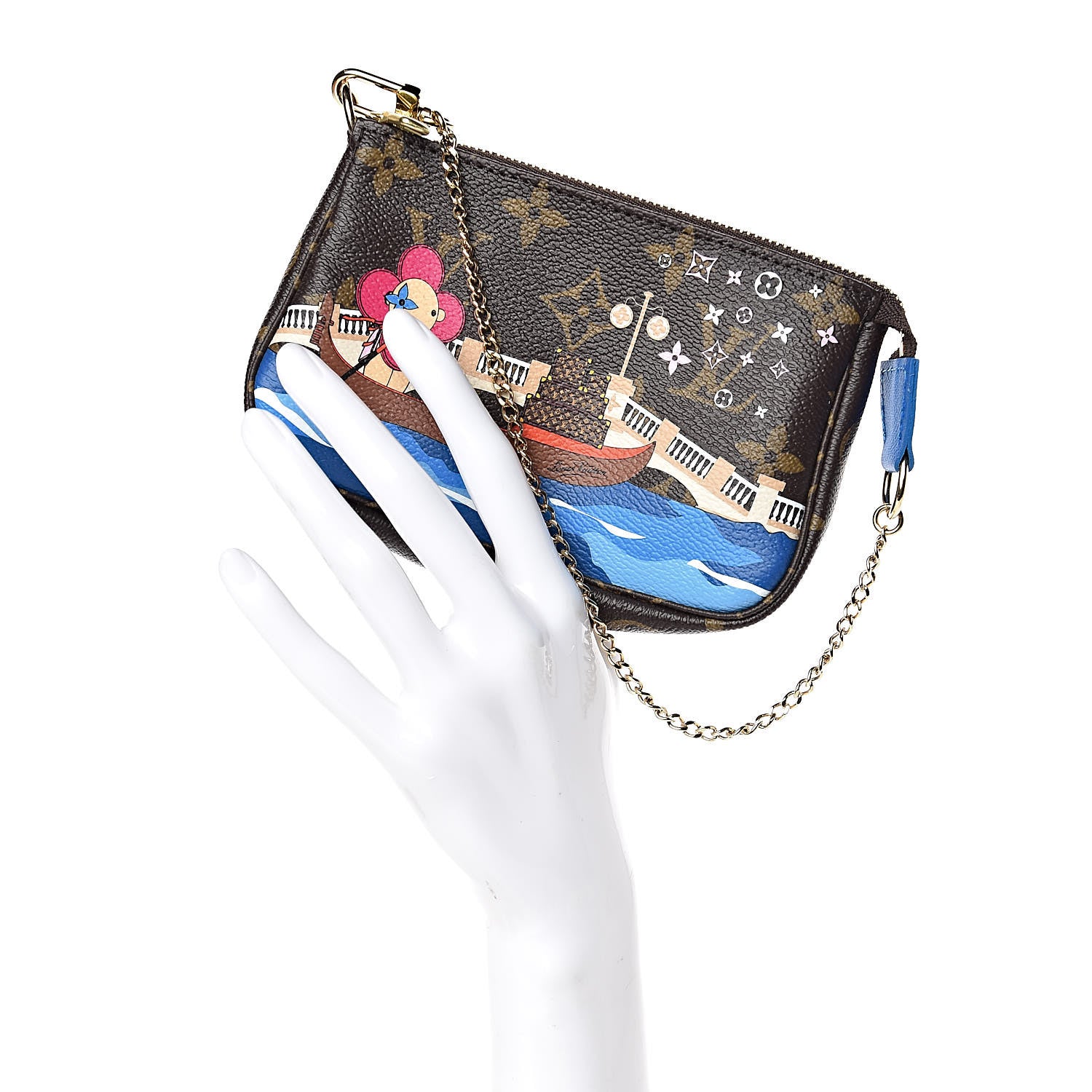 Louis Vuitton Monogram 2019 Christmas Animation Mini Venice Pochette Accessories Blue 2 of 8
