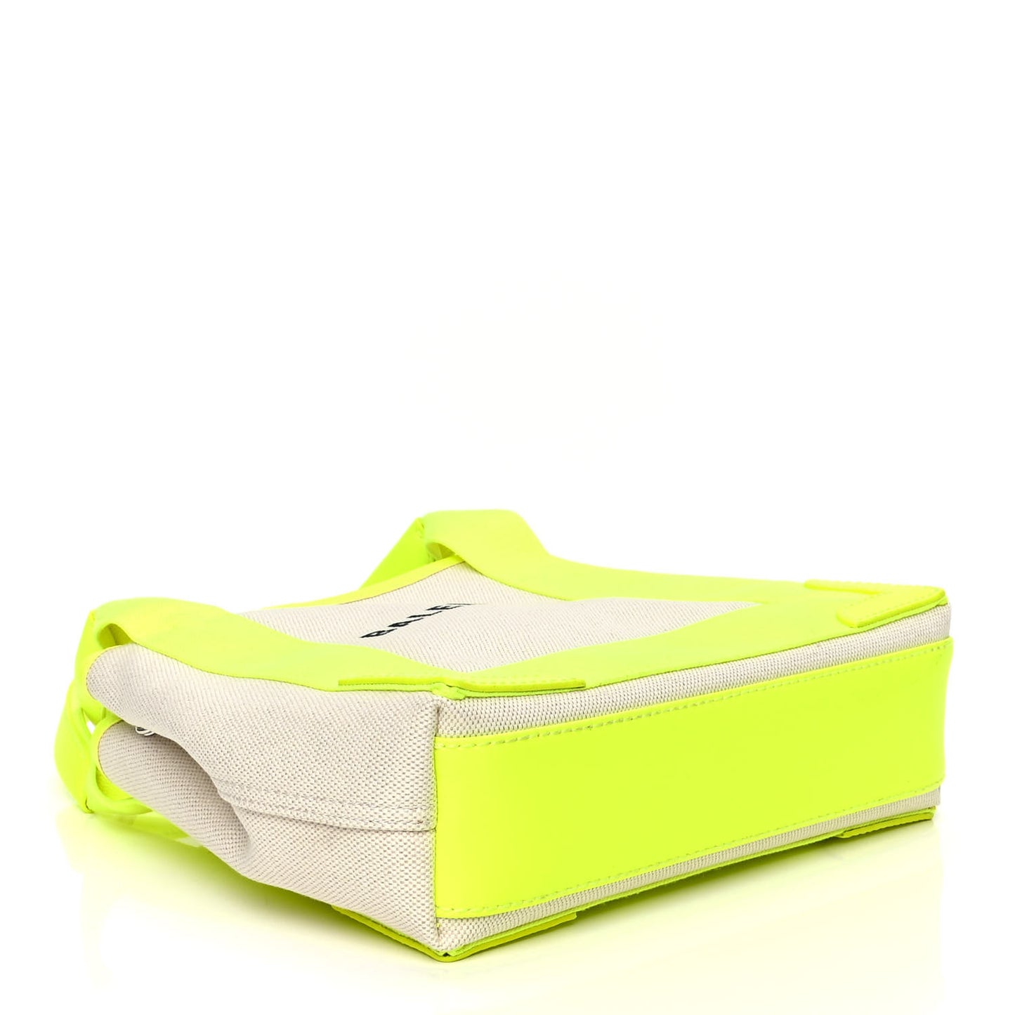 Cotton Canvas Satin Calfskin Navy Cabas XS Natural Fluo Yellow