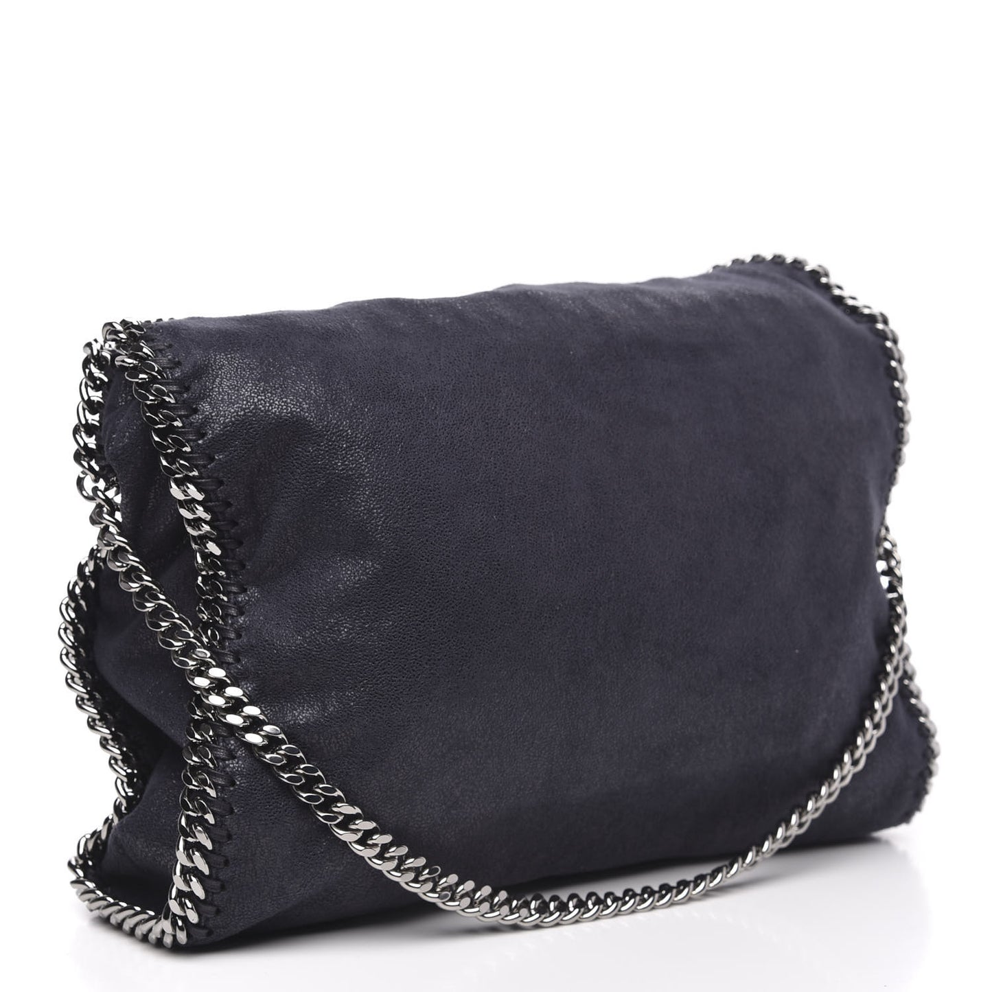 Shaggy Deer Falabella Fold Over Tote Navy