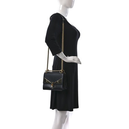 Fendi Vitello Liberty Metal Monster Eyes Small Kan I Shoulder Bag Black Gold 2 of 10