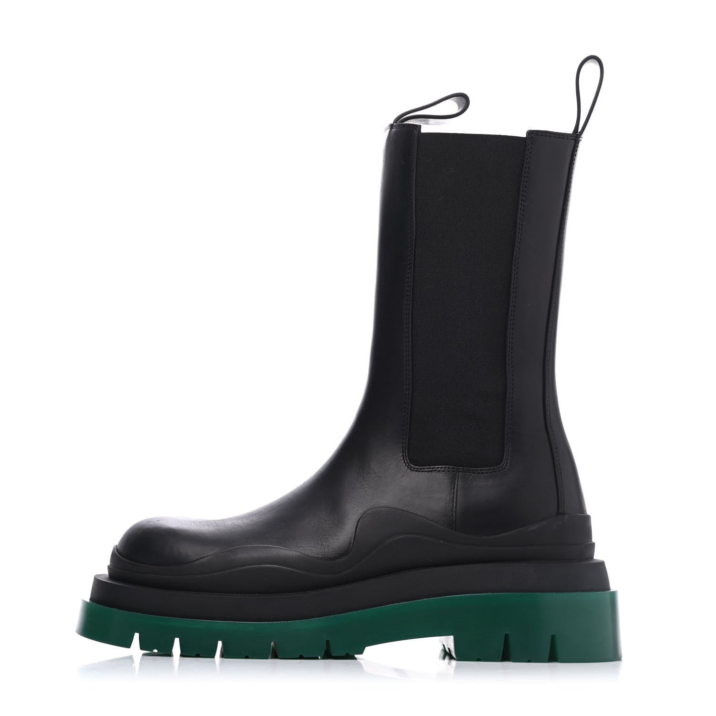 Calfskin The Tire Chelsea Boots 37 Black Green