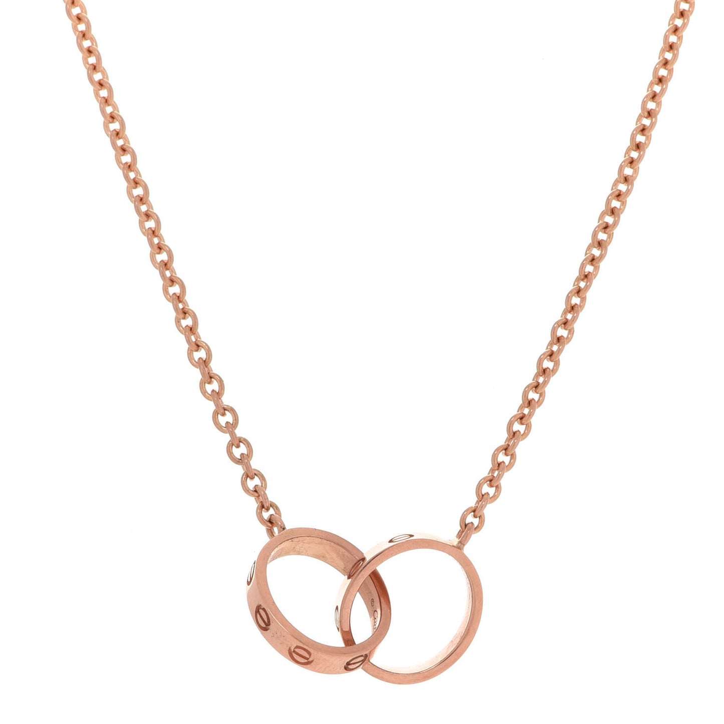 18K Pink Gold Interlocking LOVE Necklace