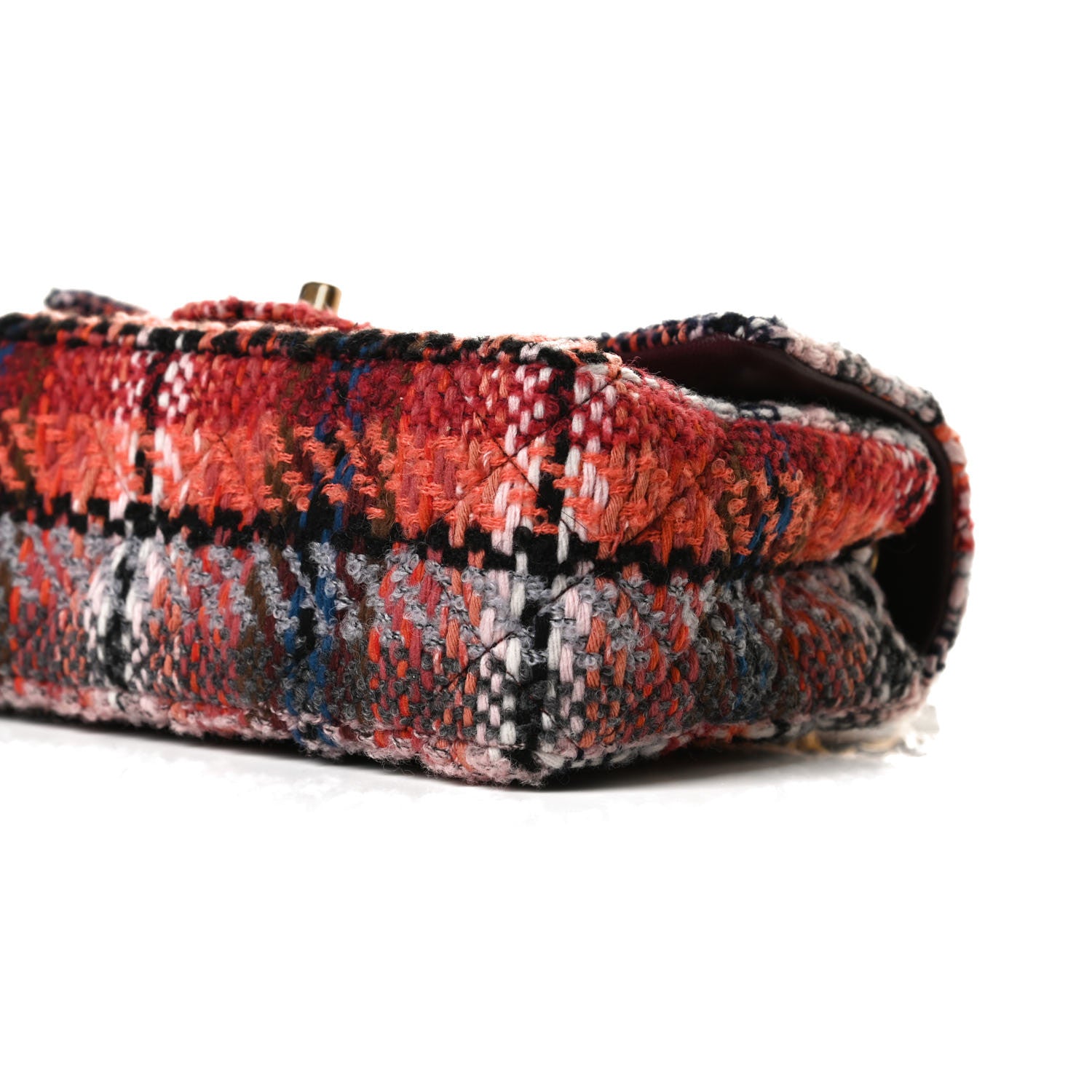 Chanel Tweed Quilted Mini Rectangular Flap Red Multicolor 10 of 18